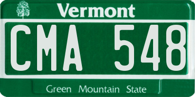 VT license plate CMA548
