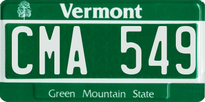 VT license plate CMA549