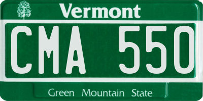 VT license plate CMA550