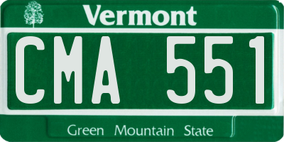 VT license plate CMA551