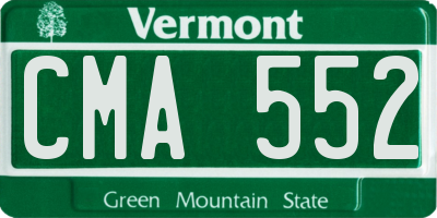 VT license plate CMA552