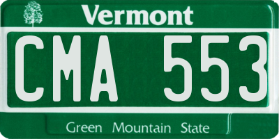 VT license plate CMA553