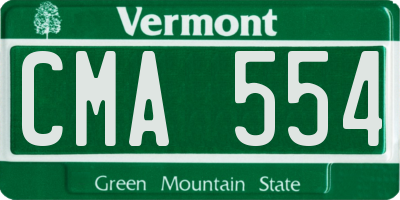 VT license plate CMA554