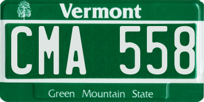 VT license plate CMA558