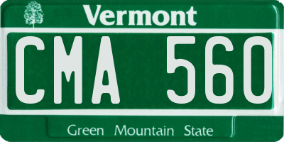 VT license plate CMA560