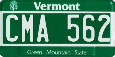 VT license plate CMA562