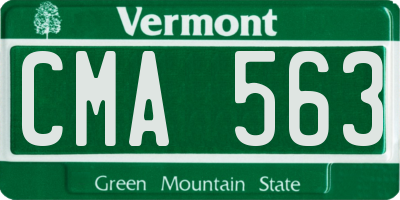 VT license plate CMA563