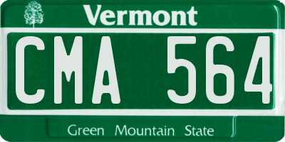 VT license plate CMA564