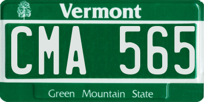 VT license plate CMA565