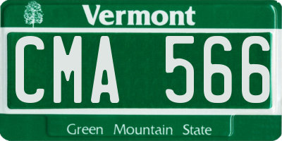 VT license plate CMA566
