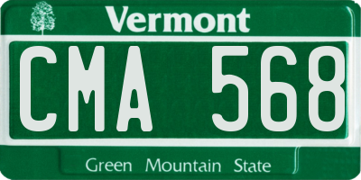 VT license plate CMA568