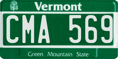 VT license plate CMA569