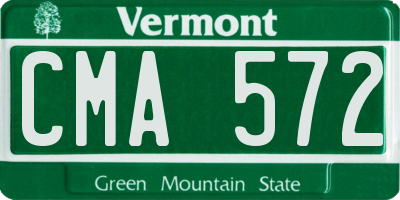 VT license plate CMA572