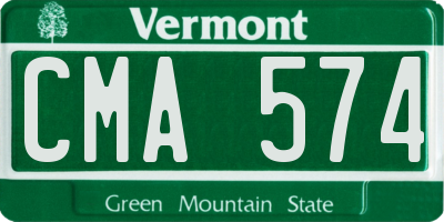 VT license plate CMA574