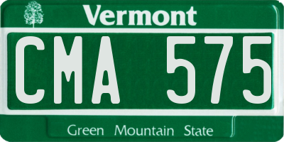 VT license plate CMA575