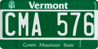 VT license plate CMA576
