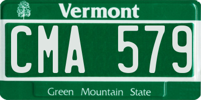 VT license plate CMA579