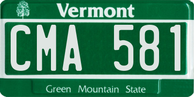 VT license plate CMA581