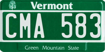 VT license plate CMA583