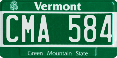 VT license plate CMA584
