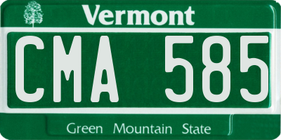 VT license plate CMA585