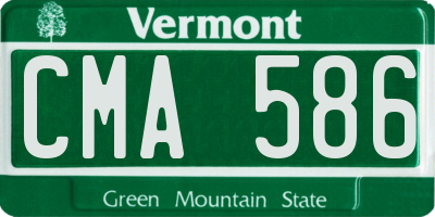 VT license plate CMA586