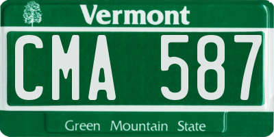 VT license plate CMA587