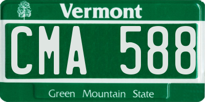 VT license plate CMA588