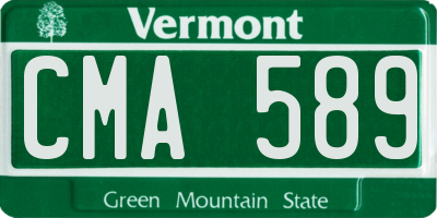 VT license plate CMA589