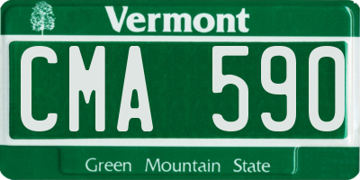 VT license plate CMA590