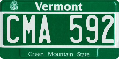 VT license plate CMA592