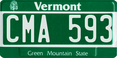 VT license plate CMA593