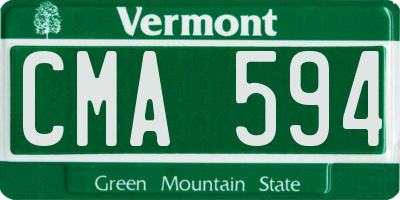 VT license plate CMA594