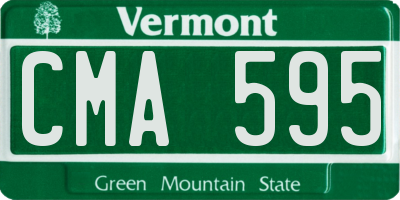 VT license plate CMA595