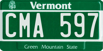 VT license plate CMA597