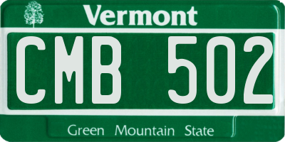 VT license plate CMB502