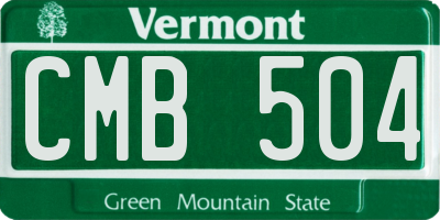 VT license plate CMB504