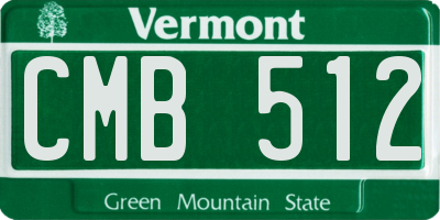 VT license plate CMB512
