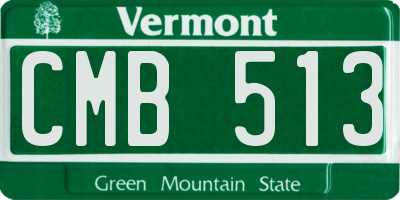 VT license plate CMB513