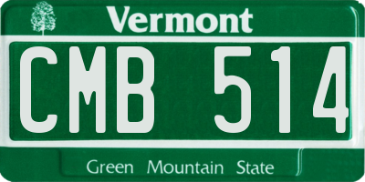 VT license plate CMB514