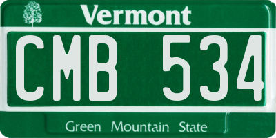 VT license plate CMB534