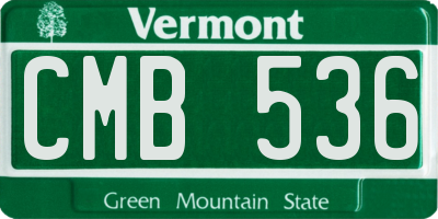 VT license plate CMB536