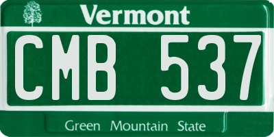 VT license plate CMB537