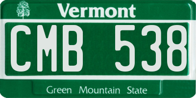 VT license plate CMB538