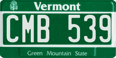 VT license plate CMB539