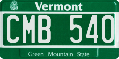 VT license plate CMB540