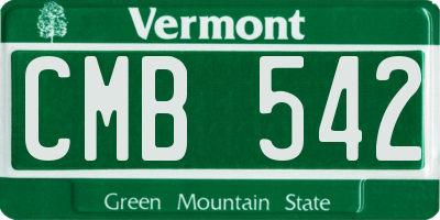 VT license plate CMB542
