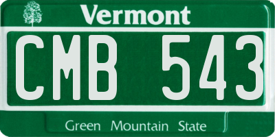 VT license plate CMB543
