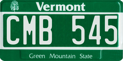 VT license plate CMB545