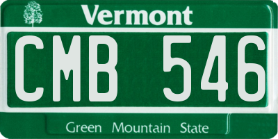 VT license plate CMB546